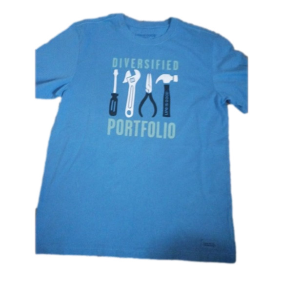 Life is Good Other - LIFE is Good T-Shirt Men's M Blue Crusher Tee Tools Diversified Portfolio